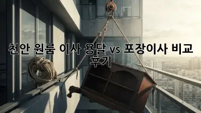 천안 원룸 이사, 용달 vs 포장이사 비교 후기